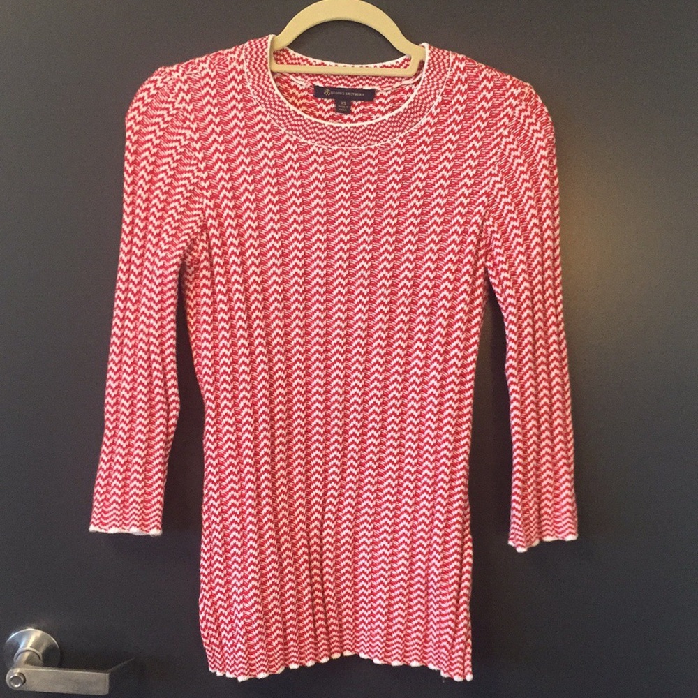 Brooks Brothers Herringbone Red and White Knit!